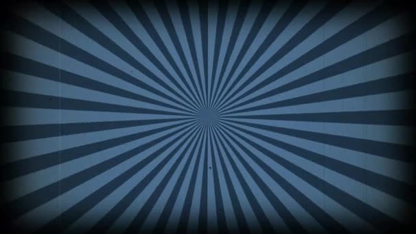 Rayons de soleil vintage fond. Fond d'animation solaire rétro rotatif. Lever de soleil lumineux animé avec vieux film vintage effet bande .