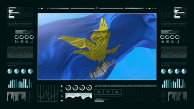 Friuli Venezia Giulia - İtalya bilgilendirme analizi raporları ve mali veriler, bilgi grafikleri bayrak, sütun numaraları ve pasta grafikleriyle animasyon sergiliyor.