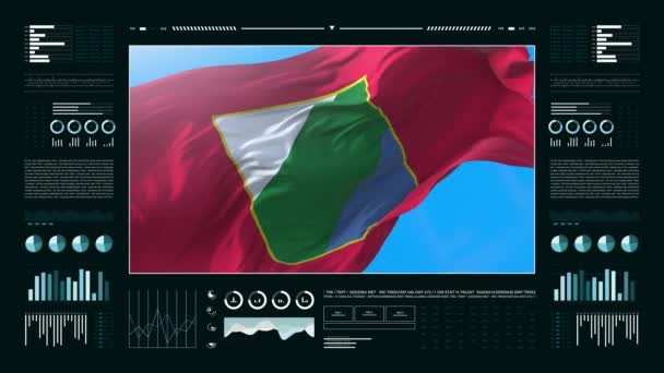 アブルッツォ イタリアの情報分析レポートと財務データ インフォグラフィックは フラグ 列番号 円グラフでアニメーションを表示します 金融科学 医療分野 — ストック動画