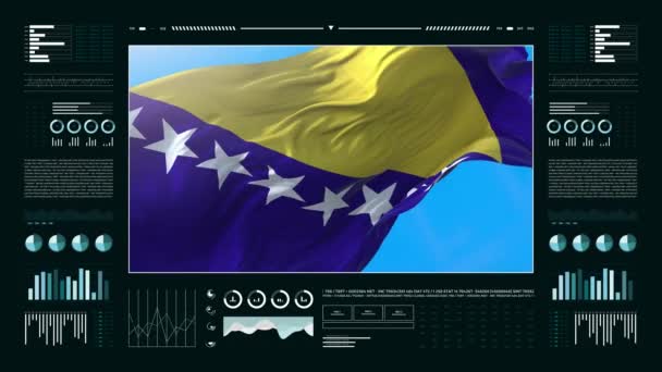 Bósnia Herzegovina Relatórios Análise Informacional Dados Financeiros Infográficos Exibir Animação — Vídeo de Stock