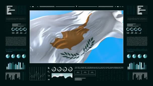 Cyprus Informational Analysis Reports Financial Data Infographics Display Animation Σημαίες — Αρχείο Βίντεο