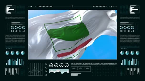 Emilia Romagna 意大利信息分析报告和财务数据 信息图形显示动画与标志 列数字和饼图 科学和医学专题 — 图库视频影像