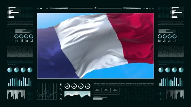 Francia Informes Análisis Informativos Datos Financieros Infografías Muestran Animación Con — Vídeos de Stock