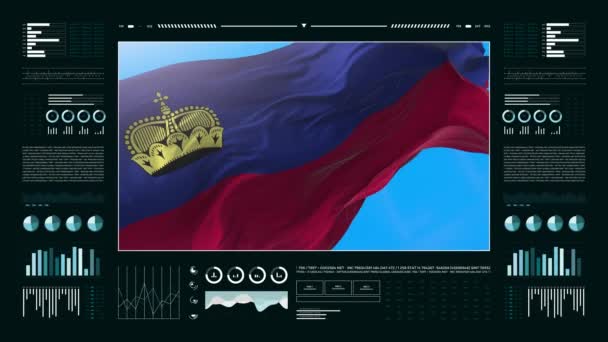 Liechtenstein Információs Elemzési Jelentések Pénzügyi Adatok Infografikák Jelenítik Meg Animáció — Stock videók