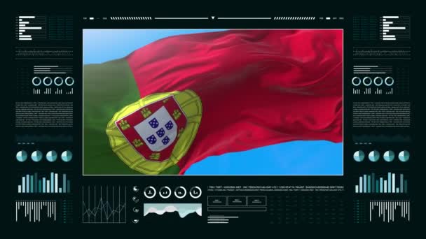 Portugal Relatórios Análise Informacional Dados Financeiros Infográficos Exibir Animação Com — Vídeo de Stock