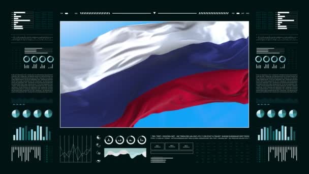 Russie Rapports Analyse Informationnelle Des Données Financières Infographies Affichent Animation — Video