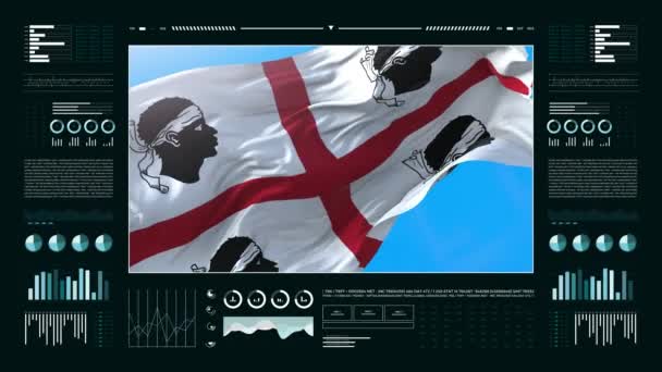 Kapitalinformationsanalyseberichte Und Finanzdaten Infografiken Zeigen Animationen Mit Flagge Spaltennummern Und — Stockvideo