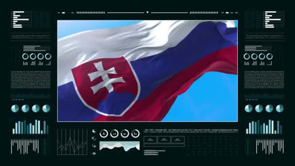 Eslováquia Relatórios Análise Informacional Dados Financeiros Infográficos Exibir Animação Com — Vídeo de Stock