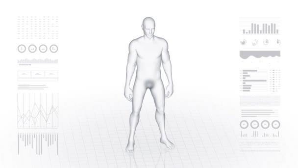 Homem Com Patologia Genital Corpo Menino Animação Rotativa Close Estrutura — Vídeo de Stock