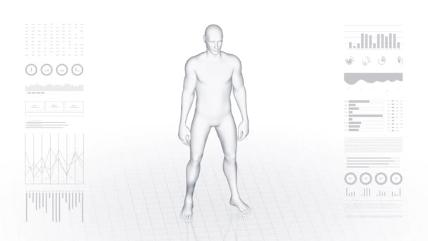 Ayak Bileği Patolojisi Olan Adam Çocuğun Boyutlu Vücudu Dönen Animasyon — Stok video