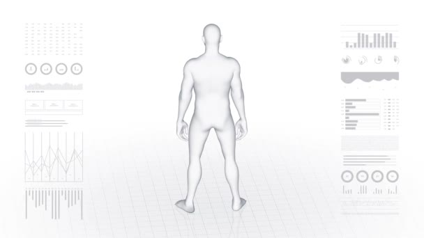 Homme Avec Une Pathologie Talon Corps Garçon Rotation Animation Gros — Video