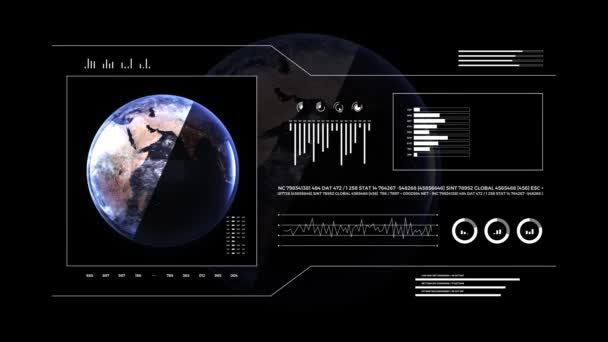 Planeta Terra Visão Dividida Noite Dia Globo Terrestre Tecnologia Dados — Vídeo de Stock