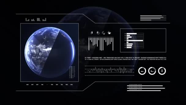 Planeta Terra Visão Dividida Noite Dia Globo Terrestre Tecnologia Dados — Vídeo de Stock