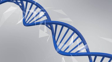 DNA yapısı - Deoksiribonükleik asit. Tıbbi bilimsel RNA araştırması ve biyoloji genetik moleküler laboratuvar çalışması için 3D..