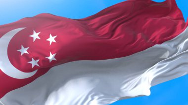 Singapore waving flag. Singaporeans background.	