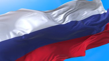 Rusya 'nın arka planında dalgalanan Rus bayrağı