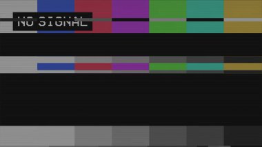 Vintage VHS (Video Home System) gürültü ve obje etkisini bozar. Eski bir kaset ya da eski bir TV 'de arıza var. Sinyal yok. Arıza efekti.