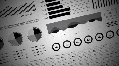İstatistikler, finans piyasası verileri, analiz ve raporlar, rakamlar ve grafikler. 3d bilgi grafikleri.