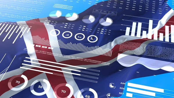 Island Statistik Infografik Finansmarknadsdata Analys Och Rapporter Siffror Och Diagram — Stockfoto