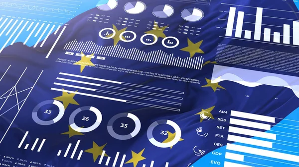 Avrupa Birliği Avrupa Istatistikleri Bilgi Grafikleri Finans Piyasası Verileri Analizler — Stok fotoğraf