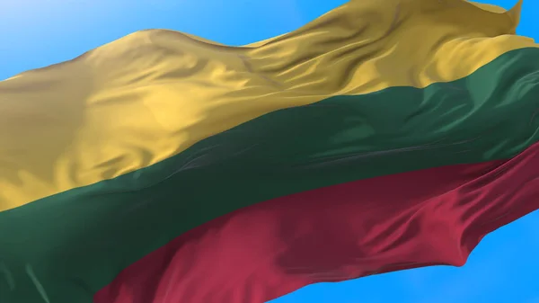Lithuania Waving Flag Lithuanian Background — Stok fotoğraf