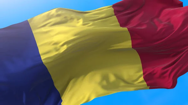 Romania Bandiera Sventola Nel Vento Realistico Sfondo Rumeno Romania Sfondo — Foto Stock