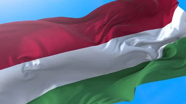 Hungary flag waving in wind Realistic hungarian background. Hungary background