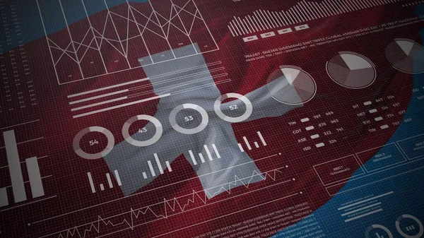 Suiza Informes Análisis Informativos Datos Financieros Visualización Infografías Con Bandera — Foto de Stock