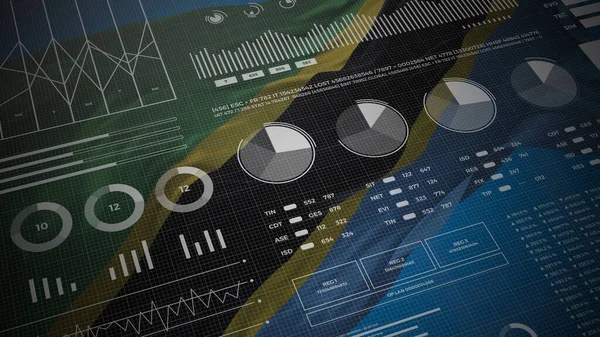 Tanzania Informes Análisis Informativos Datos Financieros Visualización Infografías Con Bandera — Foto de Stock