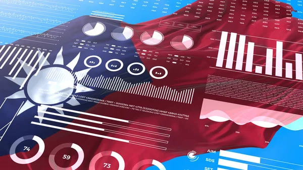 Taiwan Informes Análisis Informativos Datos Financieros Visualización Infografías Con Bandera — Foto de Stock