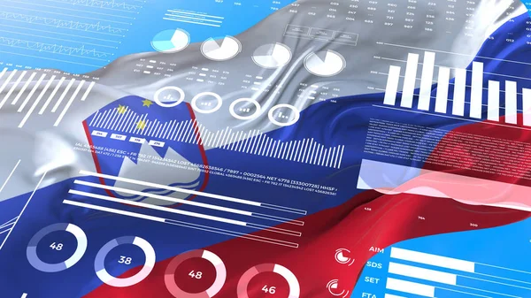 Словенський Інформаційний Аналіз Звітів Фінансових Даних Інфографіка Відображається Прапором Номерами — стокове фото