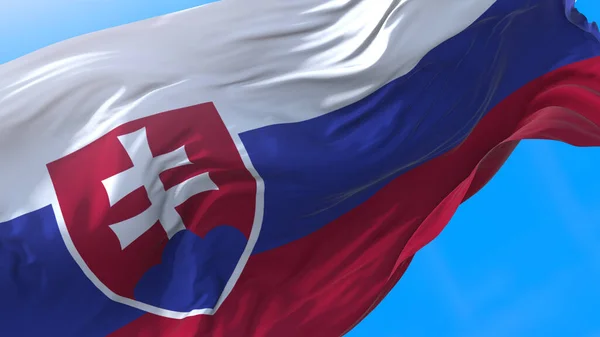 Slovakien Flagga Viftar Vinden Realistiska Slovakiska Bakgrund Slovakien Bakgrund — Stockfoto