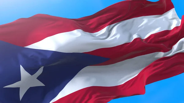 Puerto Rico Flagge Weht Wind Realistischer Puerto Ricanischer Hintergrund Hintergrund — Stockfoto