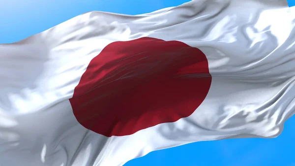 Japan flag waving in wind Japanese Flag background. Nipponese background