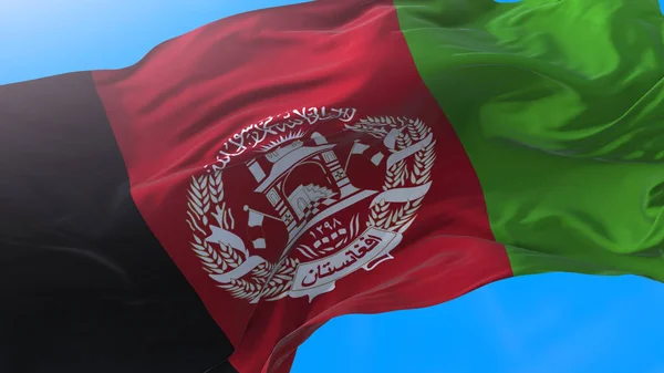 Afghánská Vlajka Mávající Realistickým Afghánským Pozadím Afghánistán Pozadí — Stock fotografie