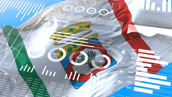 Apulien Italien Informativa Analysrapporter Och Finansiella Data Infographics Display Med — Stockfoto