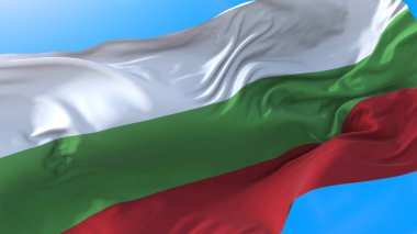 Bulgaristan, rüzgarda sallanan Gerçekçi Bulgar arka planında bayrak sallıyor. Bulgaristan arkaplanı 