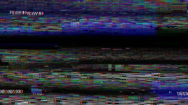 Vintage VHS (Video Home System) gürültü ve obje etkisini bozar. Eski bir kaset ya da eski bir TV 'de arıza var. Sinyal yok. Arıza efekti.
