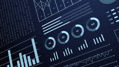 İstatistikler, finans piyasası verileri, analiz ve raporlar, rakamlar ve grafikler. 3d bilgi grafikleri.