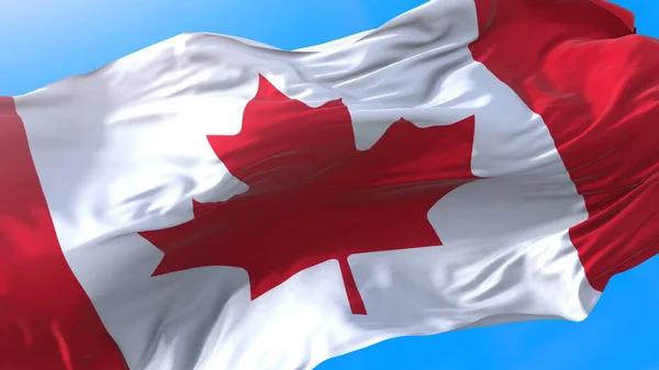 Bandera Canadiense Ondeando Viento Realista Fondo Canadá Fondo Canadiense —  Fotos de Stock
