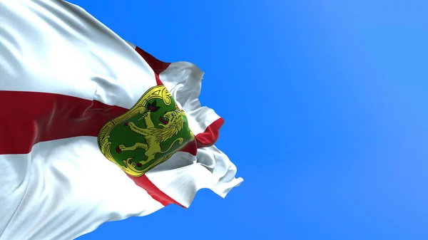 Alderney Flag Realistic Waving Flag Background — Stock Photo, Image