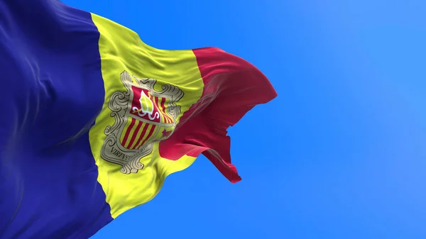 Bandiera Andorra Realistico Sventolando Bandiera Sfondo — Foto Stock