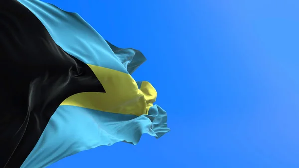 巴哈马国旗 三维现实挥动国旗背景 — 图库照片