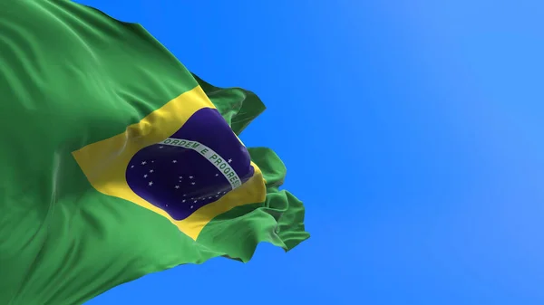 Brazil Flag Realistic Waving Flag Background — Stock Photo, Image