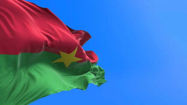 Bandera Burkina Faso Fondo Bandera Ondeante Realista —  Fotos de Stock