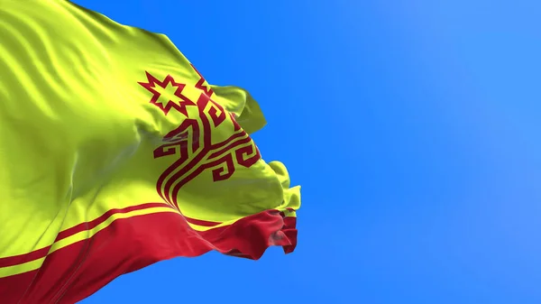 Chuvashia Flagge Realistisches Fahnenschwenken Hintergrund — Stockfoto
