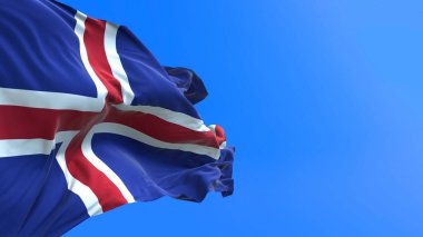 İzlanda bayrağı - 3D gerçekçi bayrak sallama arkaplanı