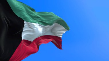 Kuveyt bayrağı - 3D gerçekçi bayrak sallama arkaplanı