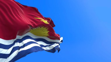 Kiribati bayrağı - 3D gerçekçi bayrak sallama arkaplanı