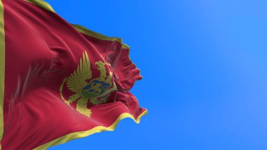 Karadağ bayrağı - 3D gerçekçi bayrak sallama arka planı